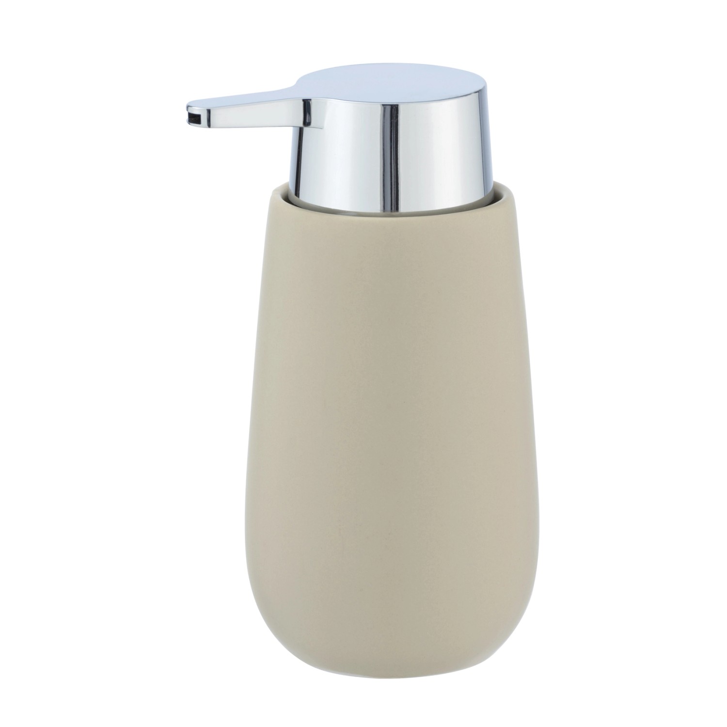 Wenko Seifenspender Badi Keramik 0,32 l 9,5 x 16 x 8 cm Beige von Wenko