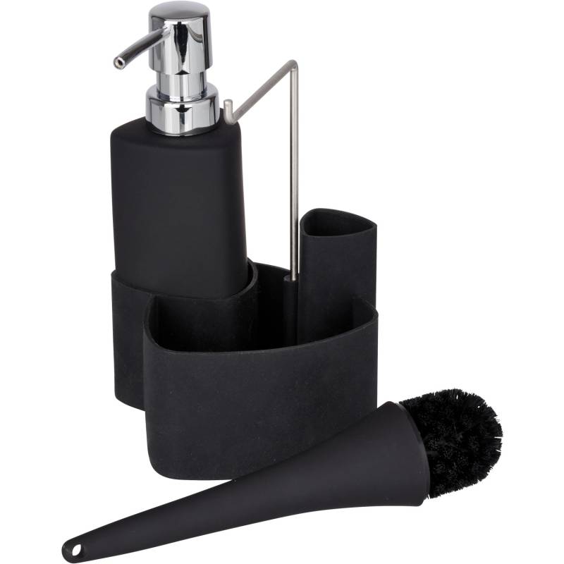 Wenko Spül-Set Empire Schwarz 19 cm x 11 cm x 12,5 cm von Wenko