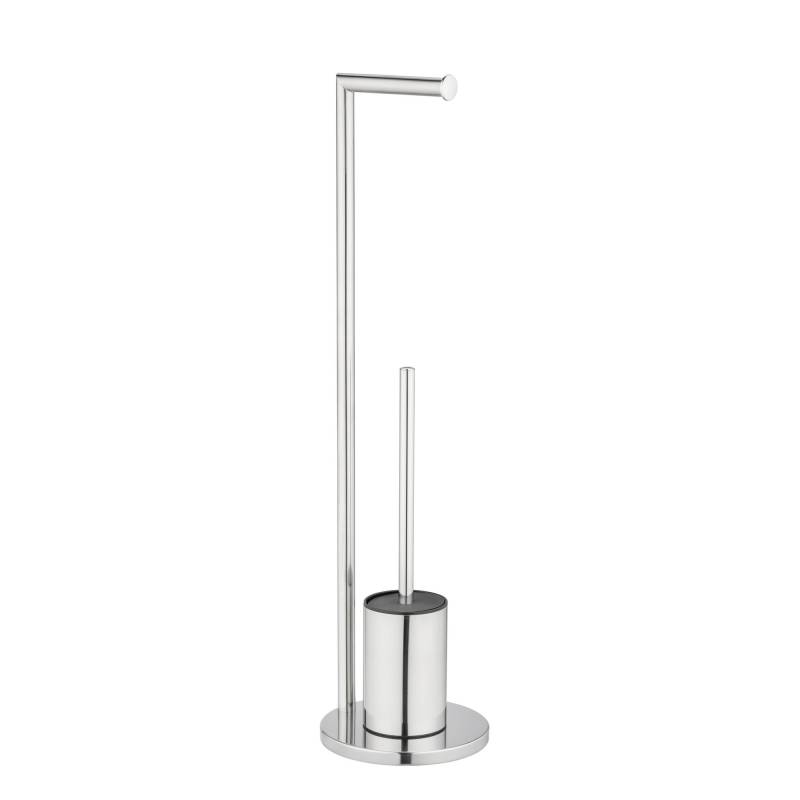 Wenko Stand WC-Garnitur 'Ferla' 2-in-1 edelstahlfarben glänzend von Wenko