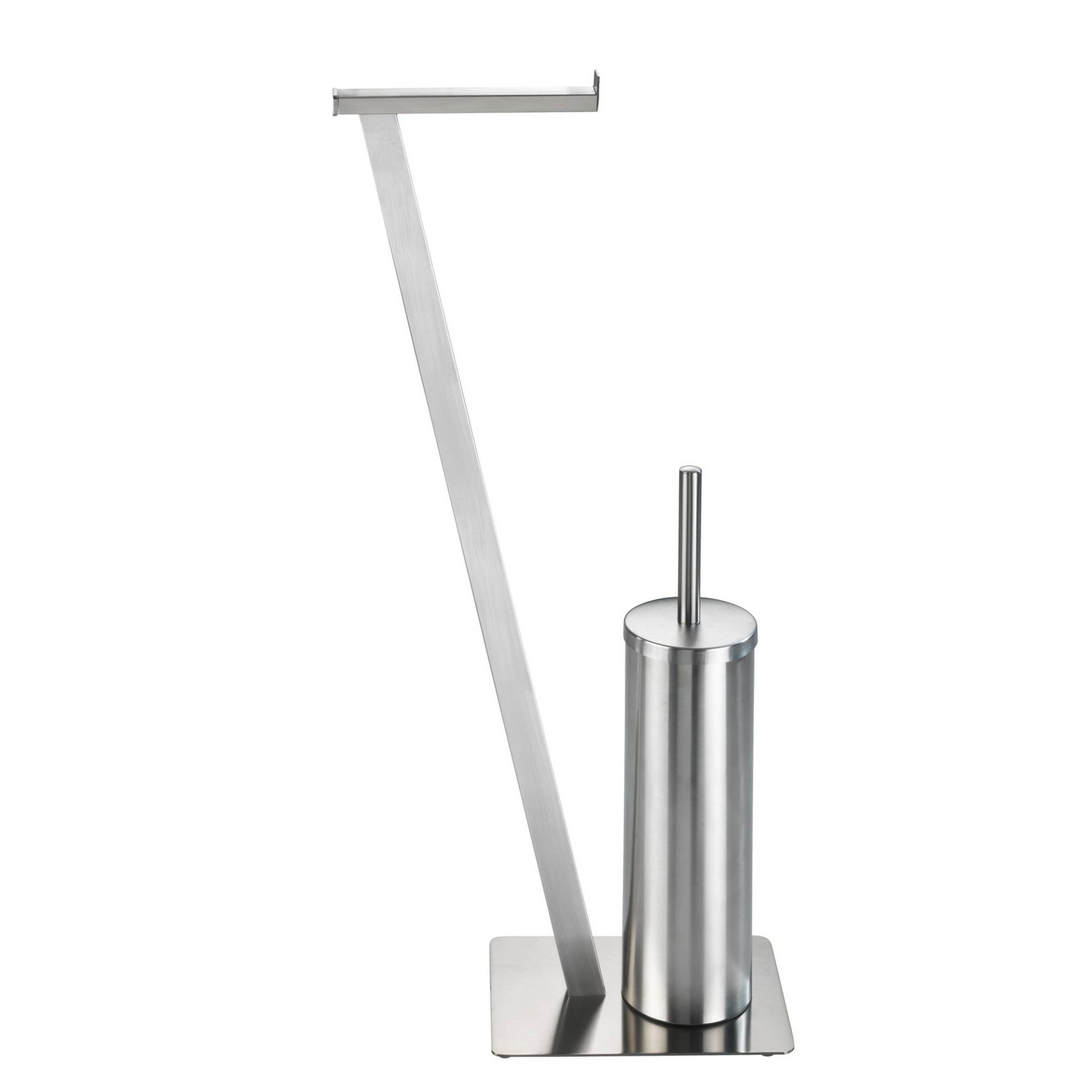Wenko Stand WC-Garnitur 'Lirio' 2-in-1 edelstahlfarben matt Wenko Stand WC-Garnitur 'Lirio' 2-in-1 edelstahlfarben matt von Wenko