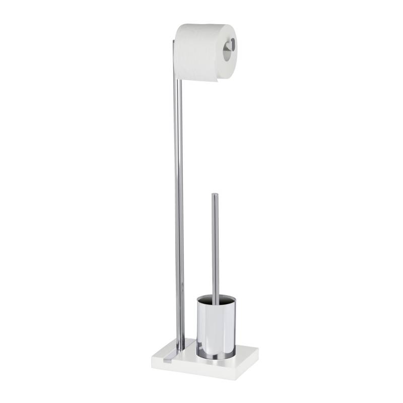 Wenko Stand WC-Garnitur 'Noble' 2-in-1 chromfarben/weiß von Wenko