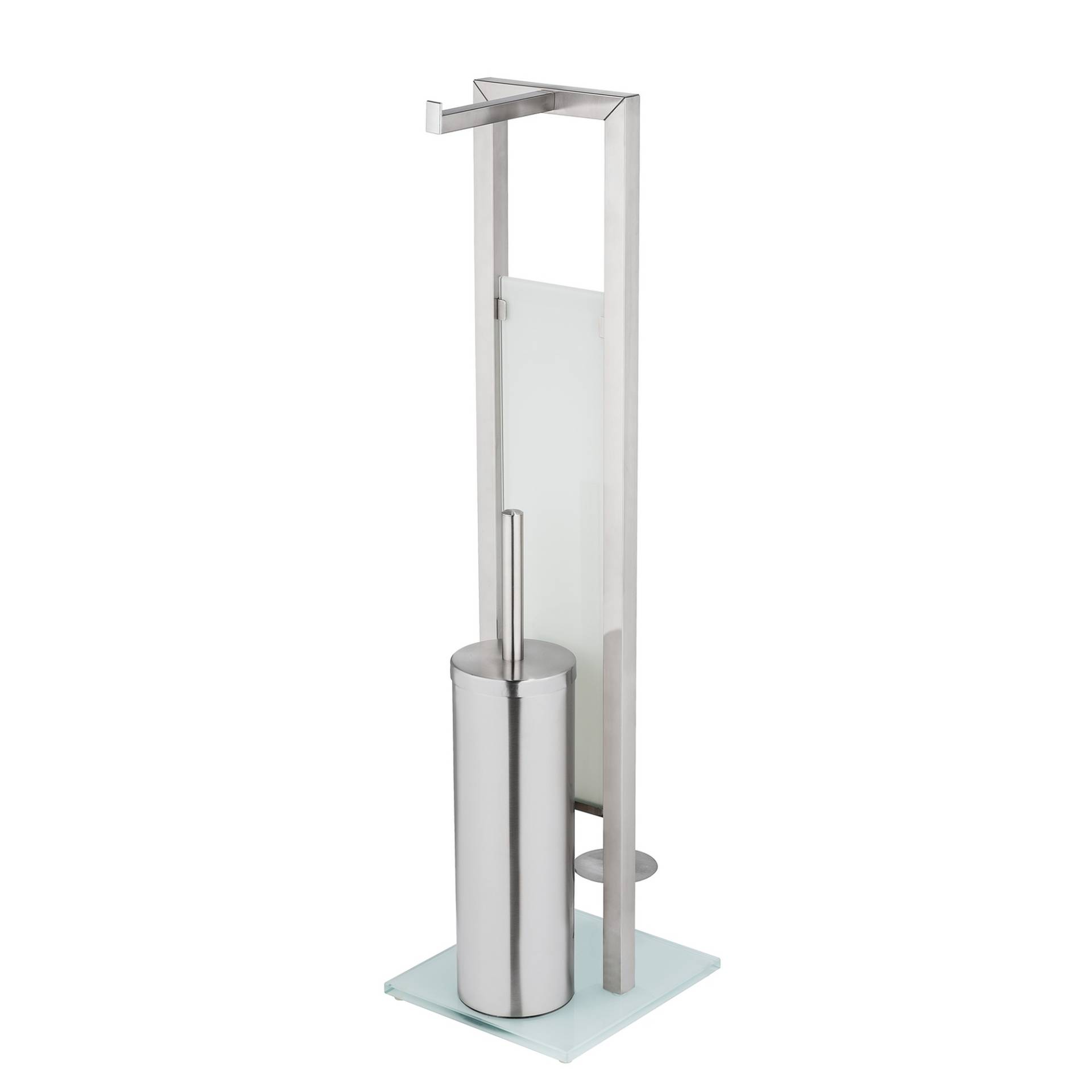 Wenko Stand WC-Garnitur 'Rivalta' 3-in-1 edelstahlfarben Standfuß aus Glas Wenko Stand WC-Garnitur 'Rivalta' 3-in-1 edelstahlfarben Standfuß aus Glas von Wenko