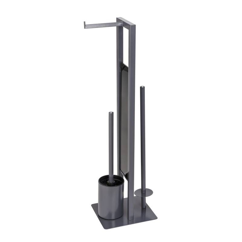 Wenko Stand WC-Garnitur 'Rivalta' 3-in-1 grau Standfuß aus Glas von Wenko