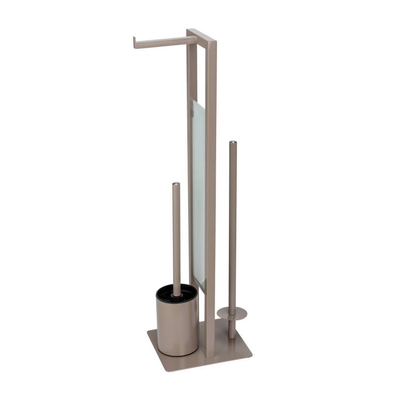 Wenko Stand WC-Garnitur 'Rivalta' 3-in-1 taupe Standfuß aus Glas von Wenko