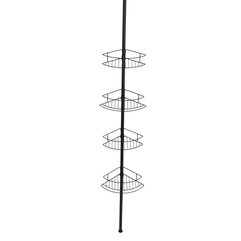 Wenko Teleskop-Eckregal 'Dolcedo' matt schwarz 4 Körbe 65-275 cm von Wenko