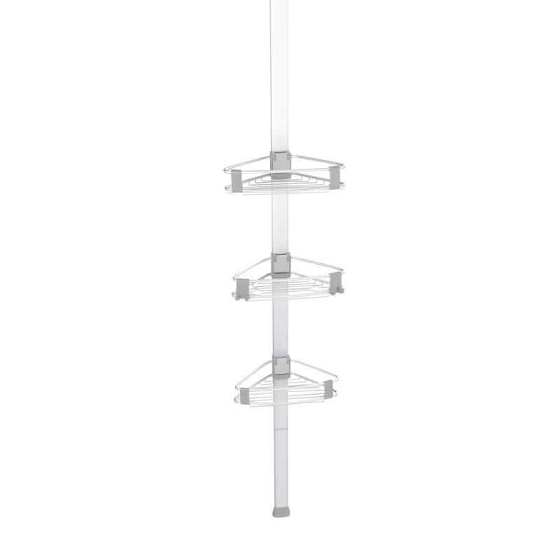 Wenko Teleskop-Eckregal 'Purio' silber/grau 3 Körbe 188-280 cm von Wenko