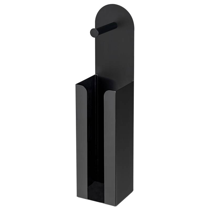 Wenko Toilettenpapierhalter Agira 2-in-1 Schwarz 54 cm x 11 cm x 12 cm von Wenko