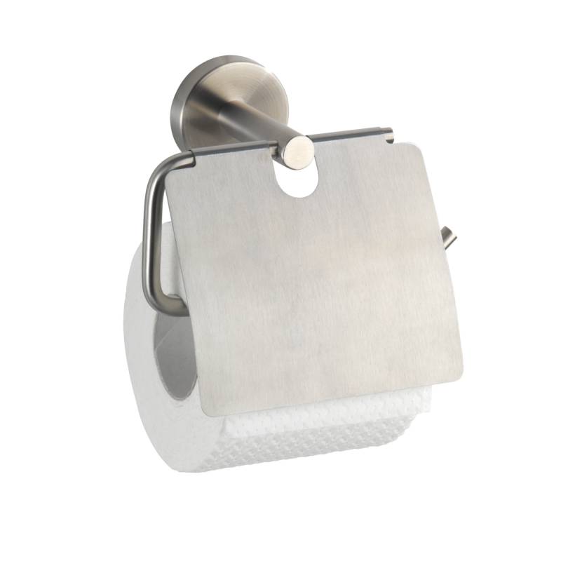 Wenko Toilettenpapierhalter 'Bosio matt' Edelstahl rostfrei, mit Deckel von Wenko