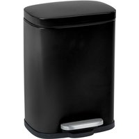 Treteimer Leno, Schwarz 5 l, Kosmetikeimer, Abfalleimer, Schwarz, Stahl schwarz, Polypropylen schwarz, Edelstahl rostfrei satiniert - schwarz - Wenko von Wenko