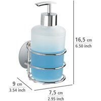 Turbo-Loc® Seifenspender und Zahnputzbecher, Befestigen ohne bohren, Silber glänzend, Stahl chrom , Polypropylen weiß - silber glänzend - Wenko von Wenko