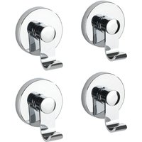 Vacuum-Loc® Haken-Set Irun, 2 x 2 Haken, Zwei 2er Sets, Befestigen ohne bohren, Silber glänzend, Kunststoff (abs) chrom - silber glänzend - Wenko von Wenko