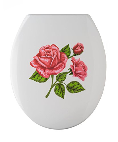 Wenko 76221500 WC-Sitz Rosen-Romantik rostfreie Edelstahl-Befestigung von WENKO