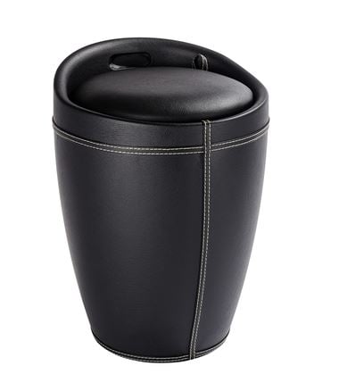 Wenko Wäschesammler Candy in Lederoptik 20 l, schwarz von Wenko