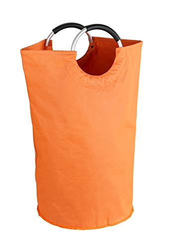 WENKO Wäschesammler Jumbo Orange - Wäschekorb, Multifunktionstasche Fassungsvermögen: 69 l, Polyester, 38 x 72 x 38 cm, Orange von WENKO