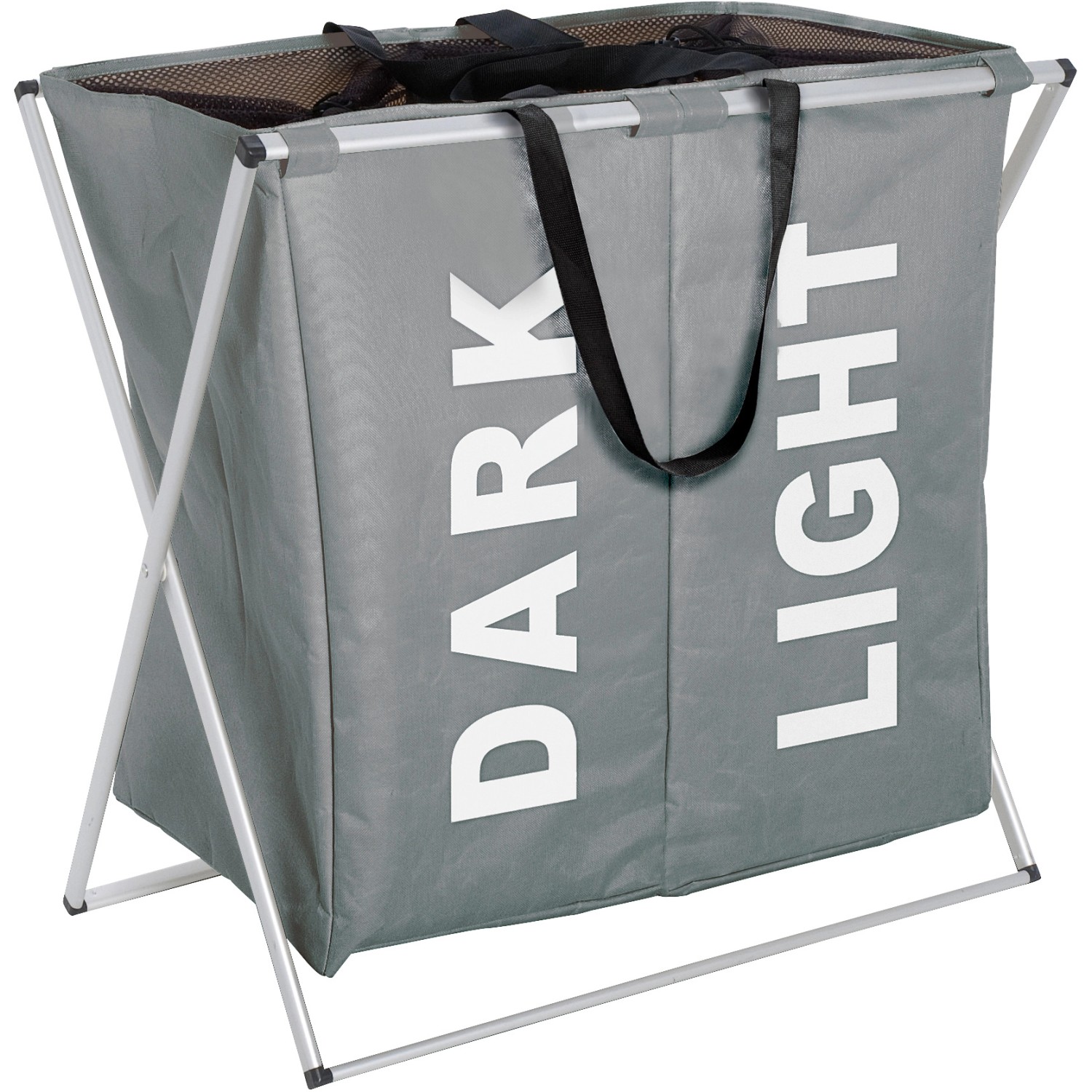 Wenko Wäschesammler & -korb Duo Grau 120 l 57 cm x 59 cm x 38 cm von Wenko