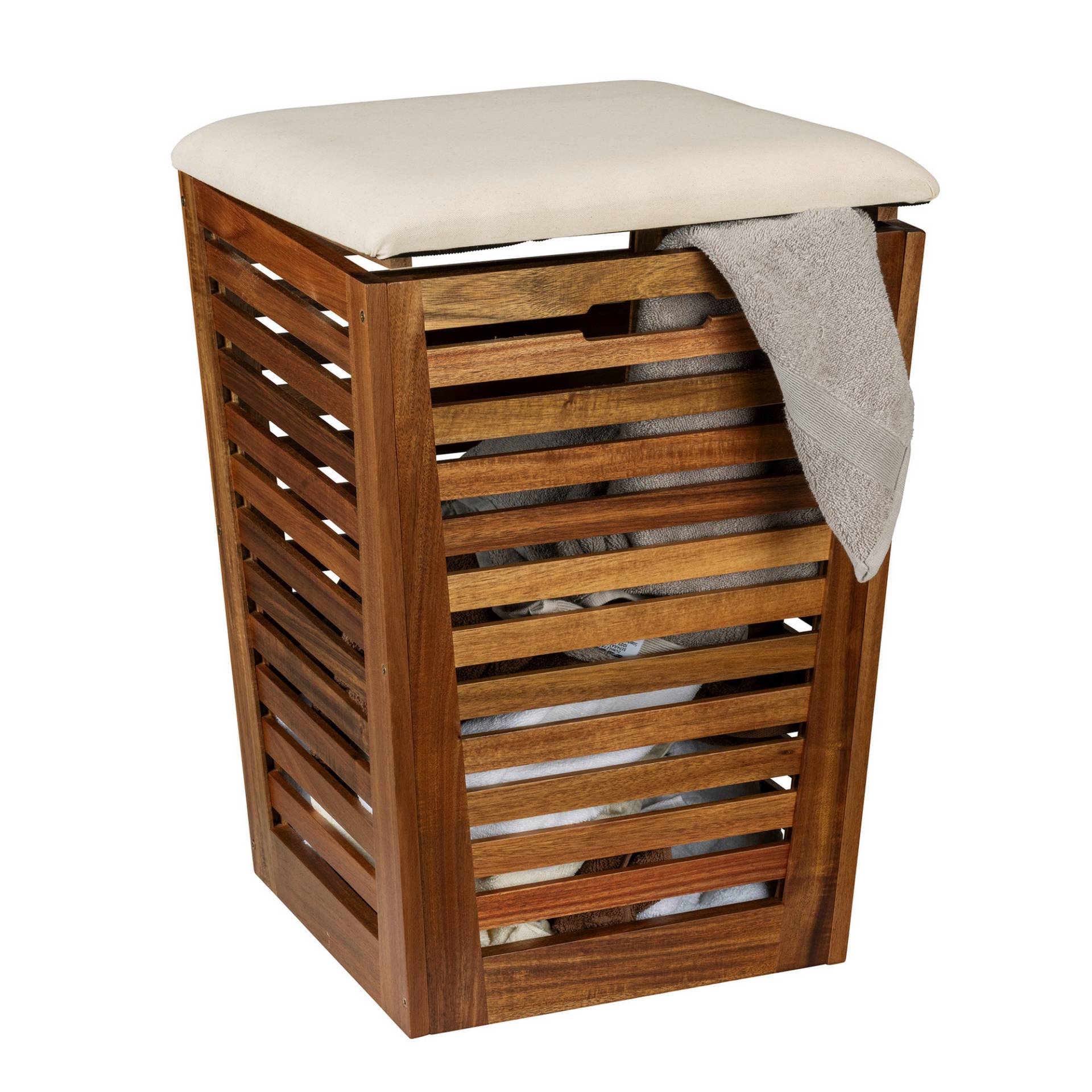 Wenko Wäschetruhe mit Sitzpolster 'Fondi' Akazienholz 40 x 56 x 40 cm Wenko Wäschetruhe mit Sitzpolster 'Fondi' Akazienholz 40 x 56 x 40 cm von Wenko