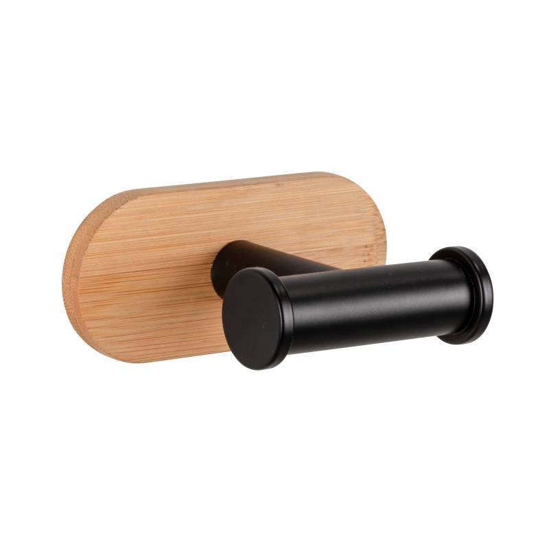 Wenko Wandhaken 'Duo Turbo-Loc Orea Bamboo' bambus/schwarz 10 x 4,5 x 6,5 cm von Wenko