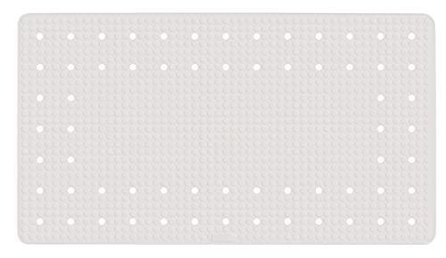 WENKO Wanneneinlage Mirasol, Antirutsch-Badewannenmatte mit Saugnäpfen, Matte mit dekorativem Loch-Muster für alle gängigen Badewannen, aus umweltfreundlichem, hochwertigem Kautschuk, 69 x 39 cm, Weiß von WENKO