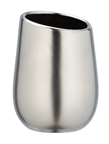 WENKO Zahnputzbecher Mod. Badi Chrom matt, hochwertige Keramik mit Metallic-Oberfläche, Zahnbürstenbecher zur Aufbewahrung von Zahnbürste und Zahnpasta WENKO Zahnputzbecher Mod. Badi Chrom matt, hochwertige Keramik mit Metallic-Oberfläche, Zahnbürstenbecher zur Aufbewahrung von Zahnbürste und Zahnpasta von WENKO