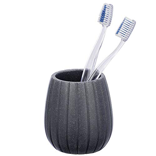 WENKO Zahnputzbecher Cantaloup Anthrazit - Zahnbürstenhalter für Zahnbürste und Zahnpasta, Polyresin, 9 x 10 x 9 cm, Anthrazit WENKO Zahnputzbecher Cantaloup Anthrazit - Zahnbürstenhalter für Zahnbürste und Zahnpasta, Polyresin, 9 x 10 x 9 cm, Anthrazit von WENKO