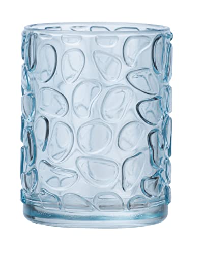 WENKO Zahnputzbecher Vetro Blau rund Echtglas - Zahnbürstenhalter für Zahnbürste und Zahnpasta, Glas, 7.5 x 10 x 7.5 cm, Blau von WENKO