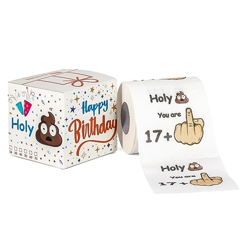 Originelle Lustiges klopapier zum 18. Geburtstag - 17 + 1 - Geburtstag für Mädchen & Junge - Dekoration 18. Geburtstag mit Verpackung - Scherzartikel - 1 Rolle mit je 250 Blatt weich 3lagig von WenmthG