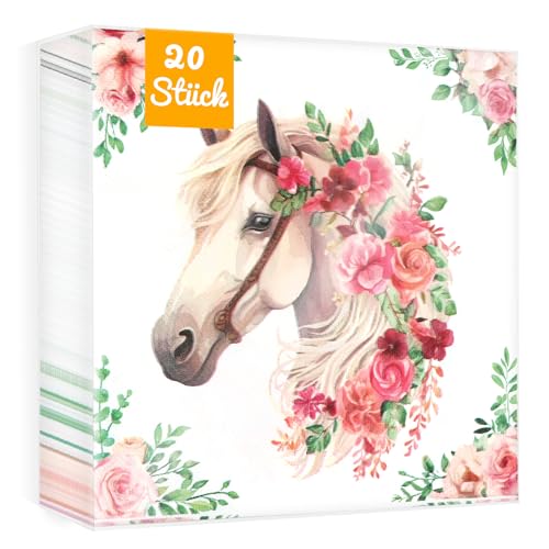 WenmthG 20 Stück Pferd Servietten Kindergeburtstag Deko 33 x 33 cm - Servietten Geburtstag Pferd weich Kein abfärben für Junge Mädchen WenmthG 20 Stück Pferd Servietten Kindergeburtstag Deko 33 x 33 cm - Servietten Geburtstag Pferd weich Kein abfärben für Junge Mädchen von WenmthG