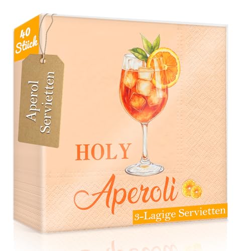 WenmthG 40 Stück Servietten Aperol 33 x 33 cm - 40 Servietten 3-Lagige weich mit Aperol Spritz Motiv - Tischdeko für Party, Sommer Aperol Deko Party WenmthG 40 Stück Servietten Aperol 33 x 33 cm - 40 Servietten 3-Lagige weich mit Aperol Spritz Motiv - Tischdeko für Party, Sommer Aperol Deko Party von WenmthG