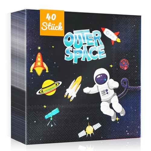 WenmthG 40 Stück Servietten Weltraum Kindergeburtstag Deko 33 x 33 cm - 40 Servietten Geburtstag Kinder weich Kein abfärben, Astronaut Servietten Deko WenmthG 40 Stück Servietten Weltraum Kindergeburtstag Deko 33 x 33 cm - 40 Servietten Geburtstag Kinder weich Kein abfärben, Astronaut Servietten Deko von WenmthG