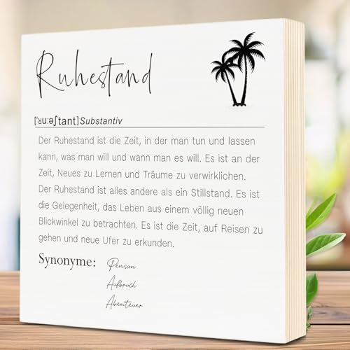 WenmthG Abschiedsgeschenk - Abschiedsgeschenk für Kollegin Rente - Holzbild 15 x 15 x 2cm zum Hinstellen aufs Regal/Wohnzimmer von WenmthG