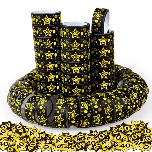 WenmthG 40. Geburtstag Deko Männer Frauen, Schwarz-Gold Luftschlangen & Konfetti 3er Pack mit 100 Stück, Hochwertiges Papier, Ideal für Geburtstagsfeiern & Dekoration WenmthG 40. Geburtstag Deko Männer Frauen, Schwarz-Gold Luftschlangen & Konfetti 3er Pack mit 100 Stück, Hochwertiges Papier, Ideal für Geburtstagsfeiern & Dekoration von WenmthG