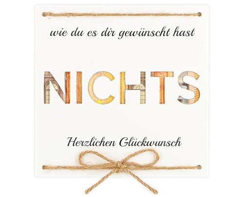 WenmthG - NIX Geldgeschenk Geburtstag mit Verpackung - Nichts Geschenk - Geschenke für Frauen Männer Freunde - Nichts gewünscht für Geburtstag Hochzeit Reisen Urlaub - Geburtstag Gästebuch von WenmthG