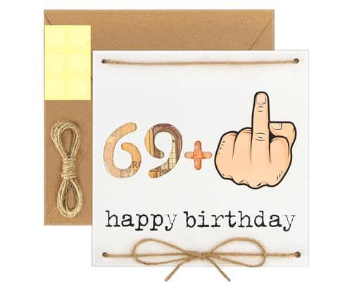 WenmthG - Geldgeschenke 70. Geburtstag mit Umschlag - Lustige Geburtstagskarte - 69 + 1 - Gästebuch Geburtstag - Happy Birthday - Geschenke für Frauen, Männer von WenmthG