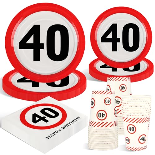 WenmthG Witzige 40. Geburtstag Deko Servietten Pappteller - Verkehrsschild 40 Geburtstag Partygeschirr - 100 Stück Deko 40. Geburtstag Frau Mann - Tischdeko 40. Geburtstag WenmthG Witzige 40. Geburtstag Deko Servietten Pappteller - Verkehrsschild 40 Geburtstag Partygeschirr - 100 Stück Deko 40. Geburtstag Frau Mann - Tischdeko 40. Geburtstag von WenmthG