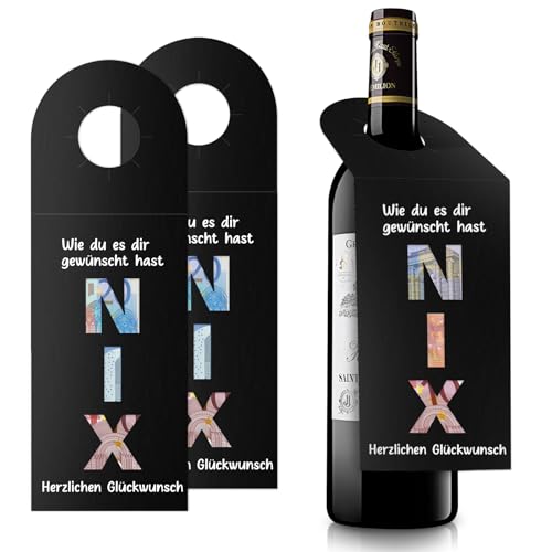 WenmthG Grußkarte NIX Geldgeschenke Verpackun Wunscherfüller Flaschenetiketten - 2 Stückes WenmthG Grußkarte NIX Geldgeschenke Verpackun Wunscherfüller Flaschenetiketten - 2 Stückes von WenmthG