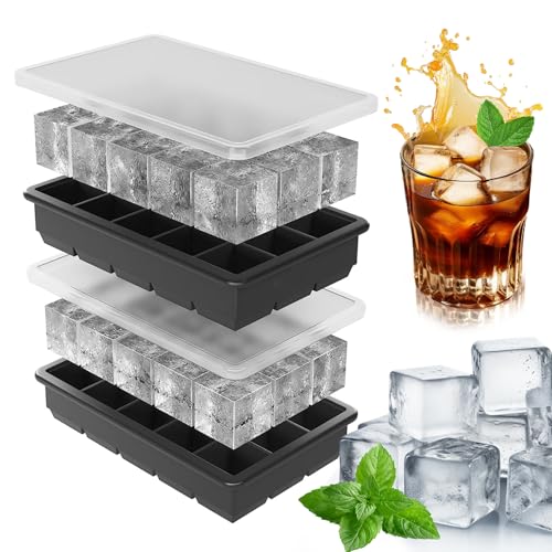 Wennala 2er-Pack,Mit Deckel Eiswürfelform Silikon,Easy Cleaning Eiswürfelform GroßE Würfel ,Suitable For Making Ice Cubes, Chilled Fruit Drinks, Chilled Alcoholic Beverages Wennala 2er-Pack,Mit Deckel Eiswürfelform Silikon,Easy Cleaning Eiswürfelform GroßE Würfel ,Suitable For Making Ice Cubes, Chilled Fruit Drinks, Chilled Alcoholic Beverages von Wennala