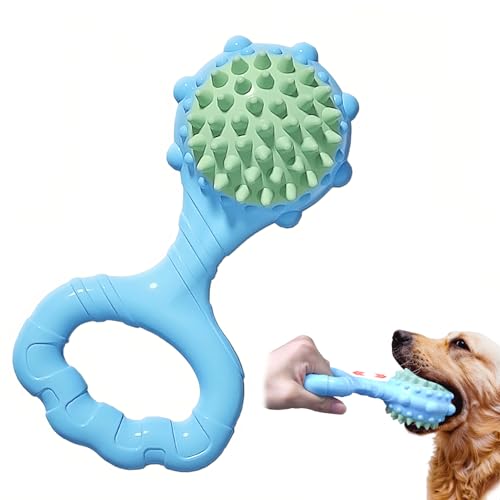 Ultra robustes Hundekauspielzeug aus Hartgummi mit Quietscher für Welpen & mittelgroße Hunde, zerstörungssicher mit Zahnreinigung von Wenosda