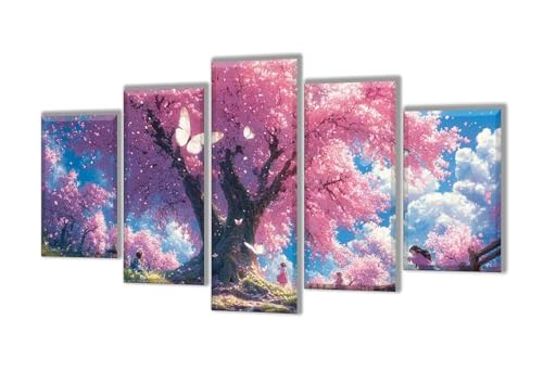 Diamond Painting 5 Teilig Abstrakt Kirschblüten Diamond Painting Kinder, Groß XXL Diamant Malerei Kreuzstich Basteln Erwachsene, DIY Voll Set Diamant Crystal Art Set, Mädchen Geschenke 225x135cm q-51 Diamond Painting 5 Teilig Abstrakt Kirschblüten Diamond Painting Kinder, Groß XXL Diamant Malerei Kreuzstich Basteln Erwachsene, DIY Voll Set Diamant Crystal Art Set, Mädchen Geschenke 225x135cm q-51 von Wenpeef