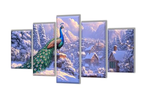 Diamond Painting 5 Teilig Schneeszene Pfau Diamond Painting Kinder, Groß XXL Diamant Malerei Kreuzstich Basteln Erwachsene, DIY Voll Set Diamant Crystal Art Set, Mädchen Geschenke 175x105cm q-27 Diamond Painting 5 Teilig Schneeszene Pfau Diamond Painting Kinder, Groß XXL Diamant Malerei Kreuzstich Basteln Erwachsene, DIY Voll Set Diamant Crystal Art Set, Mädchen Geschenke 175x105cm q-27 von Wenpeef