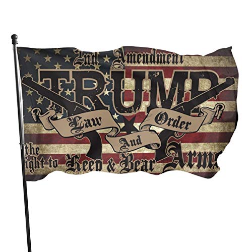Grafik Trump Law & Order 2nd Amendment Guns Amerikanische Flagge 2020 Outdoor Flagge Home Garden Flag Banner Breeze Flag USA Flag Dekorative Flagge 91 x 152 cm Flagge von Wenqi