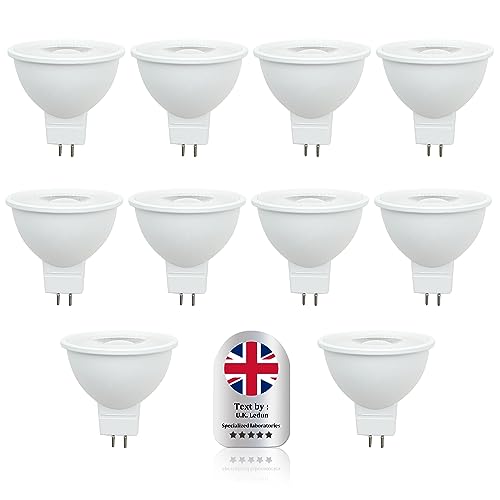 Wenscha MR16 LED warm weiß 3000K Ersetzt 40W Halogenlampe Kein Stroboskopeffekt 400Lumen Birne Leuchtmittel 120° Abstrahwinkel Spot nicht dimmbar 10er von Wenscha