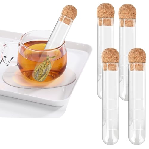 4 Stück Tee Infuser für losen Tee Wiederverwendbar Glas Teefilter mit Kork Teeinfuserfilter Teeintervall Diffuser Sieb 4 Stück Tee Infuser für losen Tee Wiederverwendbar Glas Teefilter mit Kork Teeinfuserfilter Teeintervall Diffuser Sieb von Wensdr