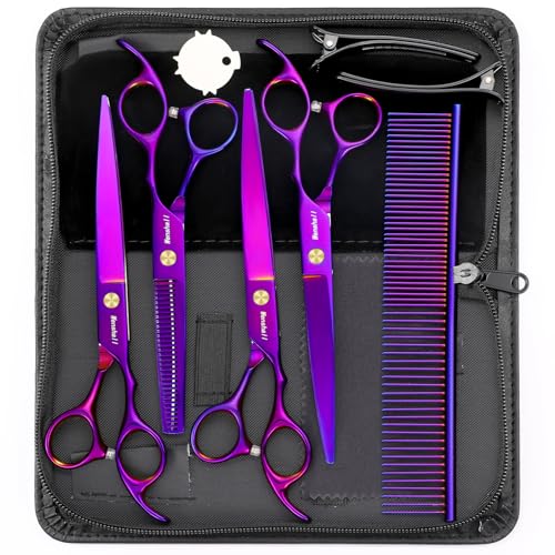 Wenshall 7,0 Zoll Hundepflege Schere Set Hund gerade Schere & Ausdünnungsschere & Gebogene Schere & chunker & Comb 5Stk Set Wenshall 7,0 Zoll Hundepflege Schere Set Hund gerade Schere & Ausdünnungsschere & Gebogene Schere & chunker & Comb 5Stk Set von Wenshall