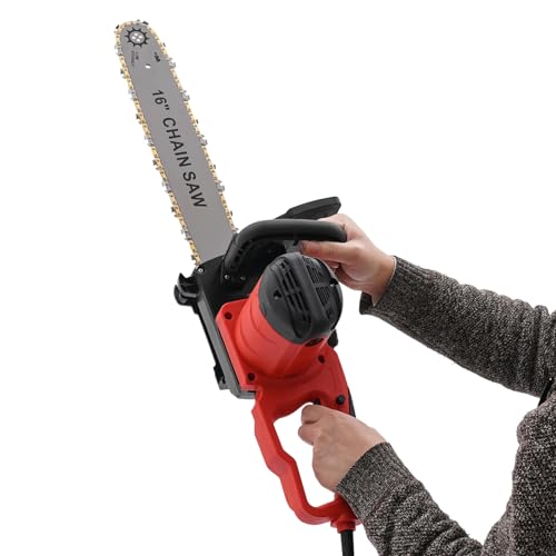 2000W Elektro Kettensäge 40.5 cm Führungsplatte Motorsäge Automatisches Ölspritzen Kettensägen für Schneiden Holzarten, 800r/min von Wensiy