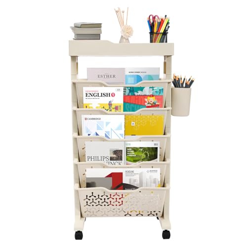 Wensiy Mobiles Bücherregal, Bücherregalwagen, Organizer auf Rädern Wensiy Mobiles Bücherregal, Bücherregalwagen, Organizer auf Rädern von Wensiy