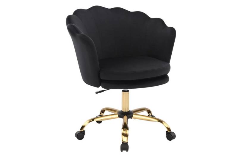 Wenta Drehstuhl Samt Bürostuhl, Ergonomischer Schminkstuhl, höhenverstellbar, 360° Drehfunktion von Wenta