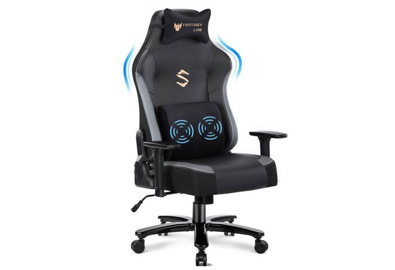 Wenta Gaming-Stuhl (ergonomischer Bürostuhl mit Massagefunktion), 3D Armlehne, 55*52cm großes Kissen Verstellbare, 180kg Belastbarkeit von Wenta