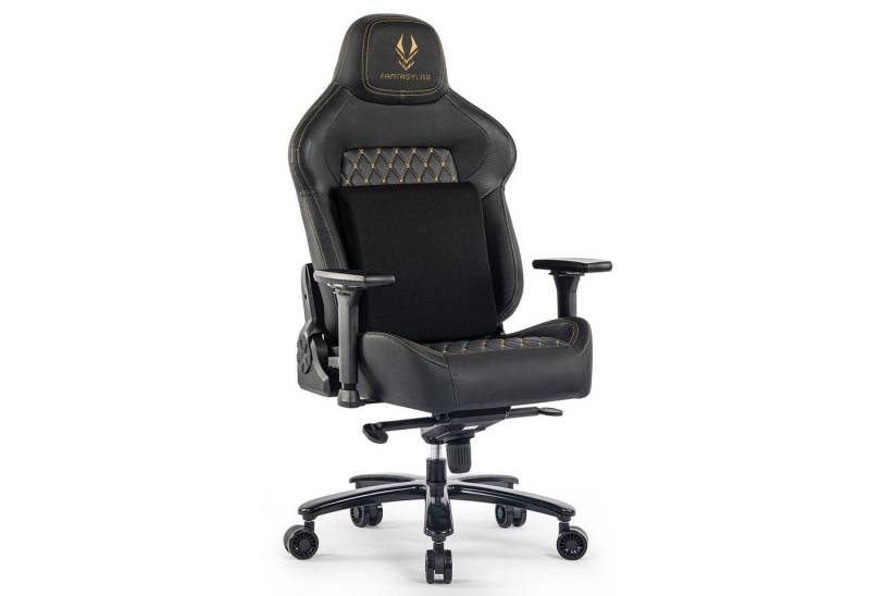 Wenta Gaming-Stuhl Gamer Stuhl mit Lendenwirbelstütze, Verstellbare 4D Armlehne (Chefsessel Ergonomischer Schreibtischstuhl Gaming Chair), Bürostuhl bis 200 kg belastbar, Wippfunktion 90°-155° von Wenta