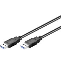 10er Set USB 3.0 SuperSpeed Kabel A Stecker auf A Stecker SCHWARZ 0,5m von Wentronic