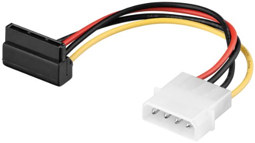 2 Stück Wentronic Power-Adapter (4-polig Stecker auf S-ATA Winkelstecker) schwarz von Wentronic
